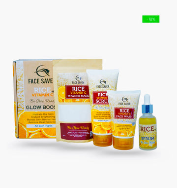 RICE SPECIAL KIT ❤️‍🔥 4 in 1 pack (rice polish+scrub+facewash+vitamin C)
